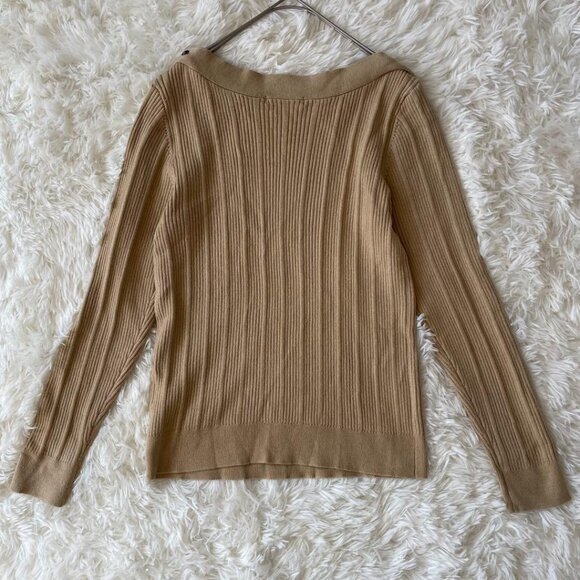 Natya Boat Neck Rib Knit Size M Tan - Picture 4 of 6